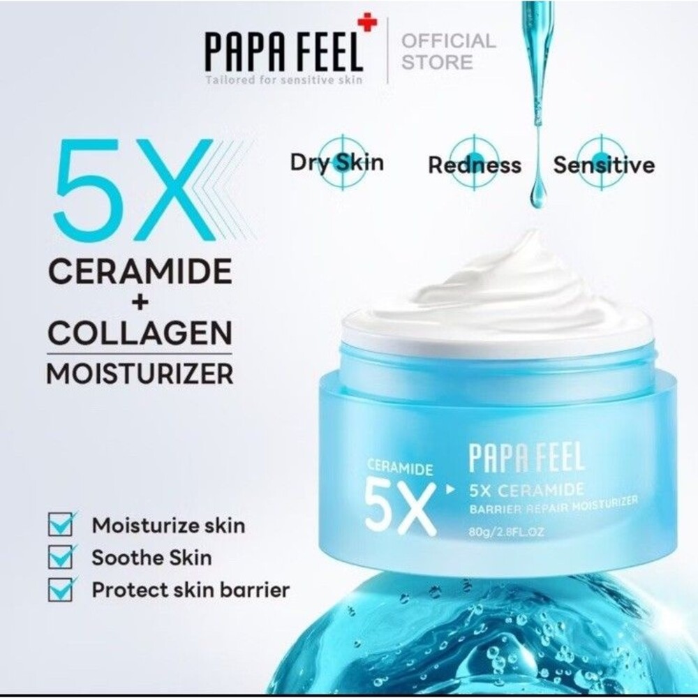PAPA FEEL 5X 80grms Ceramide Barrier Moisturizer Softens and Smoothes Repairing